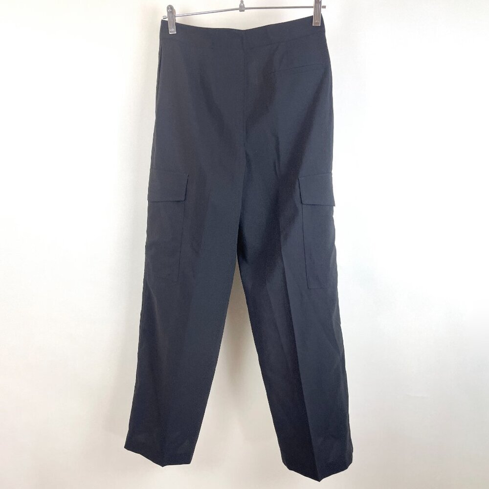 Theory flat front cargo straight leg black pants sz 00 - Picture 5 of 10